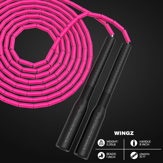 Wingz Freestyle Beaded Jump Rope, Pink