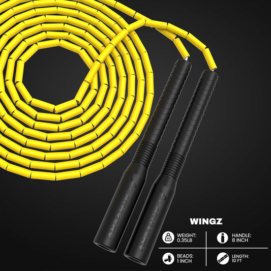Wingz Freestyle Beaded Jump Rope, Yellow