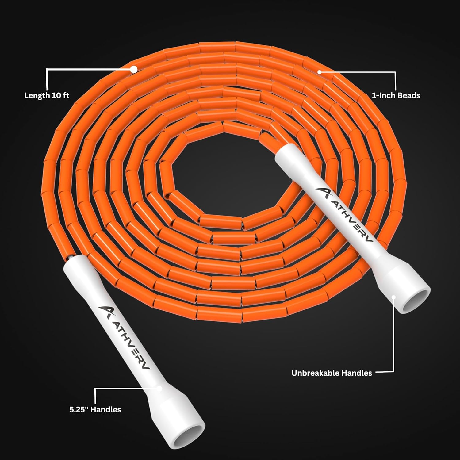 Jump Rope Orange Flo Beaded Jump Rope, Orange – Athverv