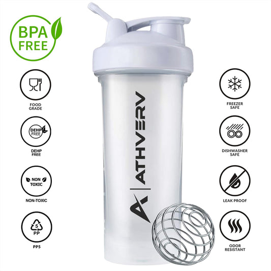 Vortex Protein Shaker Bottle, 700 ml, White