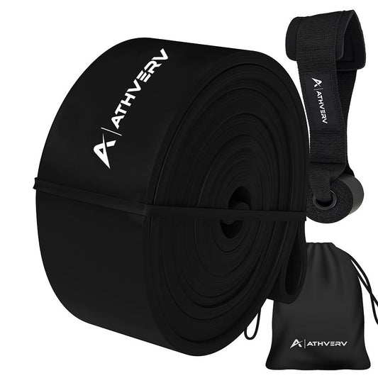 Athverv Heavy Resistance Band with Door Anchor, Black