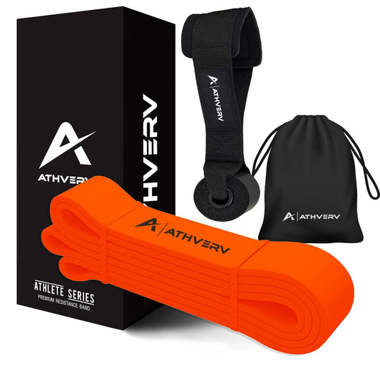 Athverv Heavy Resistance Band with Door Anchor, Orange